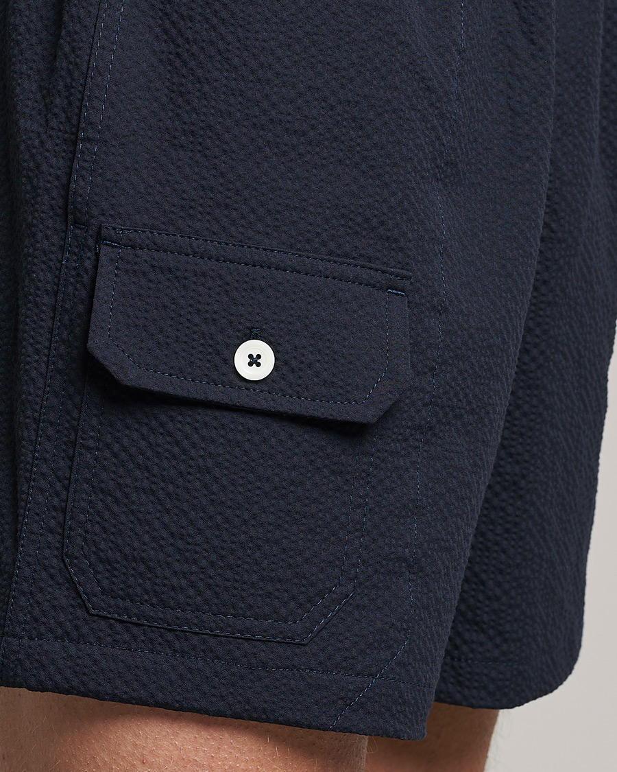 Homme | Shorts | Howlin' | Cotton Seersucker Shorts Navy