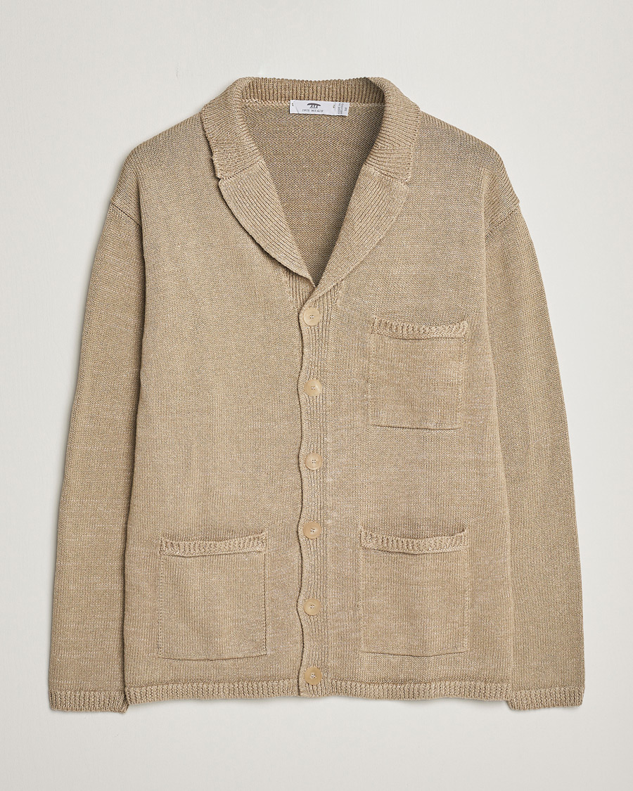 Homme | Pulls Et Tricots | Inis Meáin | Washed Linen Pub Jacket Dark Natural