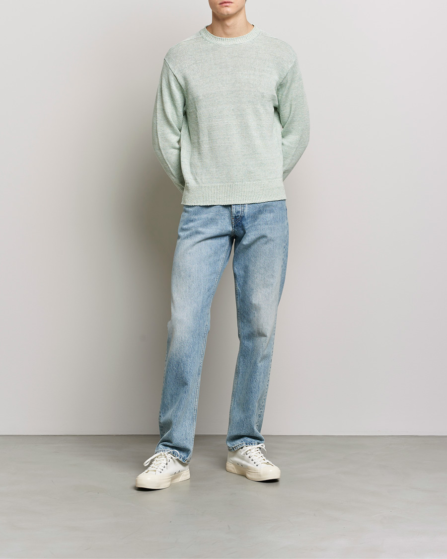Homme | Pulls Et Tricots | Inis Meáin | Donegal Washed Linen Crew Neck Mint