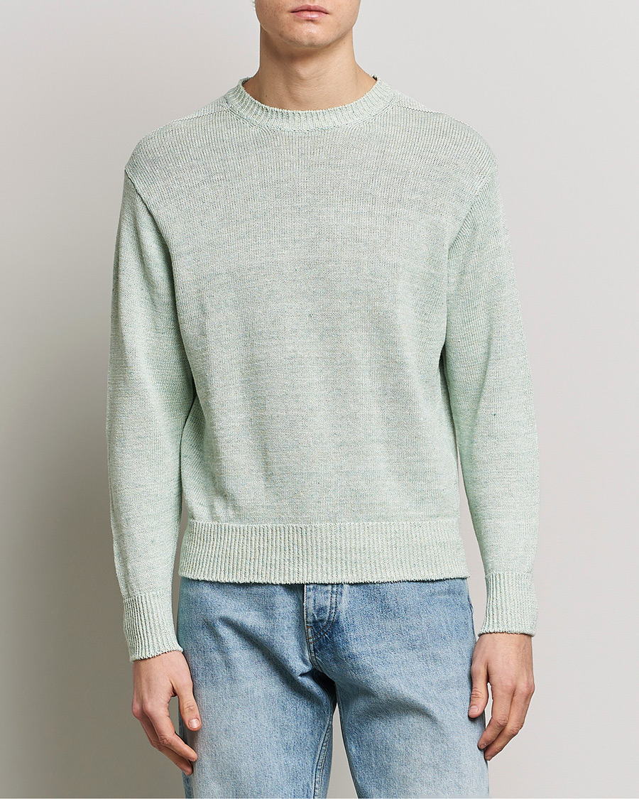 Homme | Pulls Et Tricots | Inis Meáin | Donegal Washed Linen Crew Neck Mint