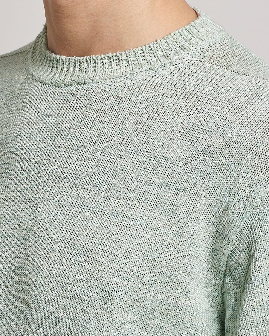 Homme | Pulls Et Tricots | Inis Meáin | Donegal Washed Linen Crew Neck Mint