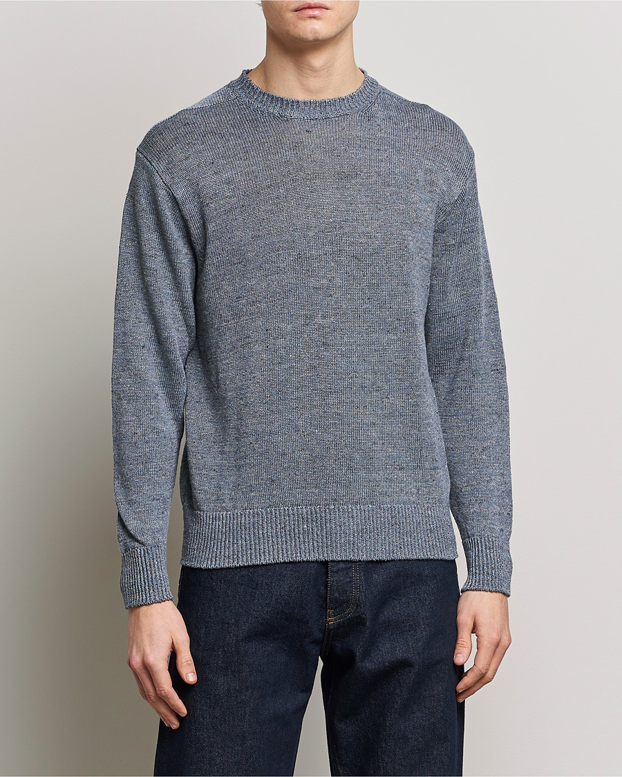 Homme | Pulls Et Tricots | Inis Meáin | Donegal Washed Linen Crew Neck Stone