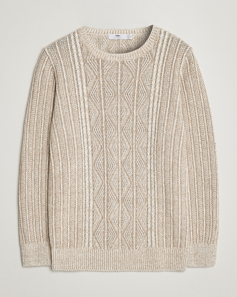 Homme | Pulls Et Tricots | Inis Meáin | Patented Aran Knitted Linen Crew Neck Beige