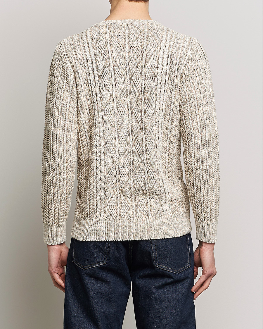 Homme | Pulls Et Tricots | Inis Meáin | Patented Aran Knitted Linen Crew Neck Beige