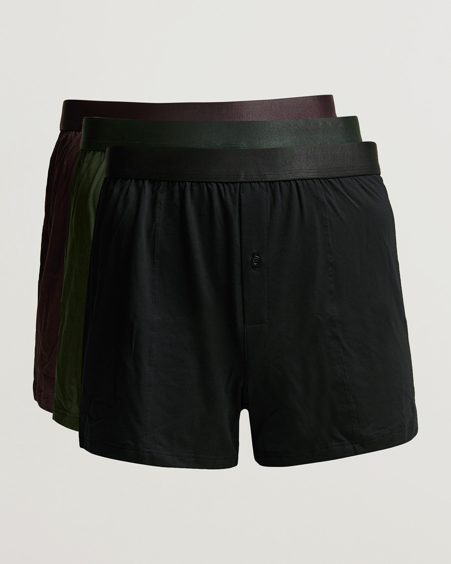 Homme | Sous-Vêtements Et Chaussettes | CDLP | 3-Pack Boxer Shorts Black/Army/Brown
