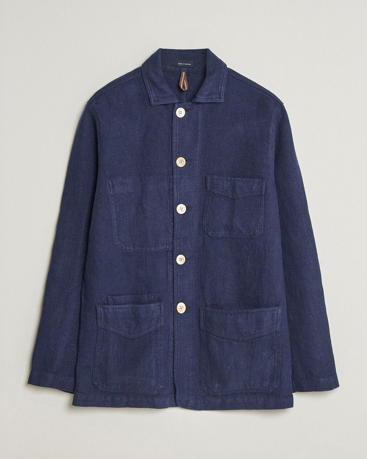 Homme | Manteaux Et Vestes | Drake's | Heavy Linen 5-Pocket Chore Jacket Navy