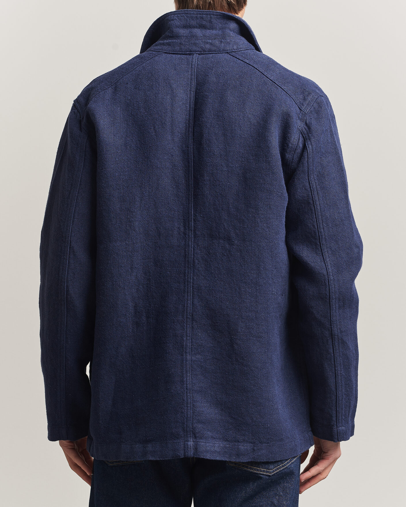 Homme | Manteaux Et Vestes | Drake's | Heavy Linen 5-Pocket Chore Jacket Navy