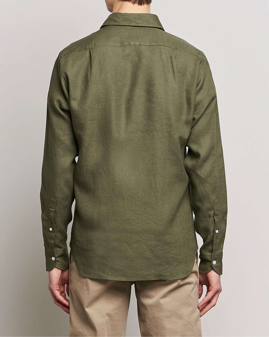 Homme | Chemises | Drake's | Linen Summer Shirt Green