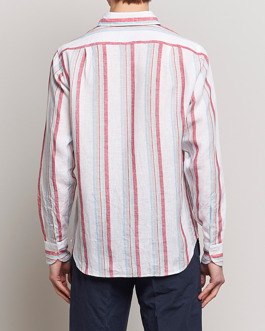 Homme | Chemises | Drake's | Striped Linen Summer Shirt Multi