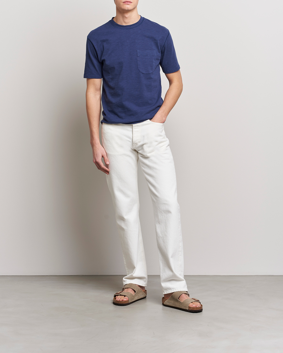 Homme | T-shirts | Drake's | Cotton Pocket T-Shirt Navy