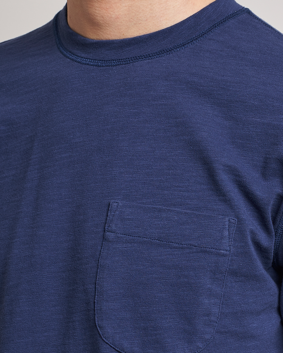 Homme | T-shirts | Drake's | Cotton Pocket T-Shirt Navy