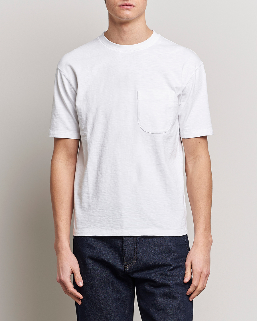 Homme | T-shirts | Drake's | Cotton Pocket T-Shirt White