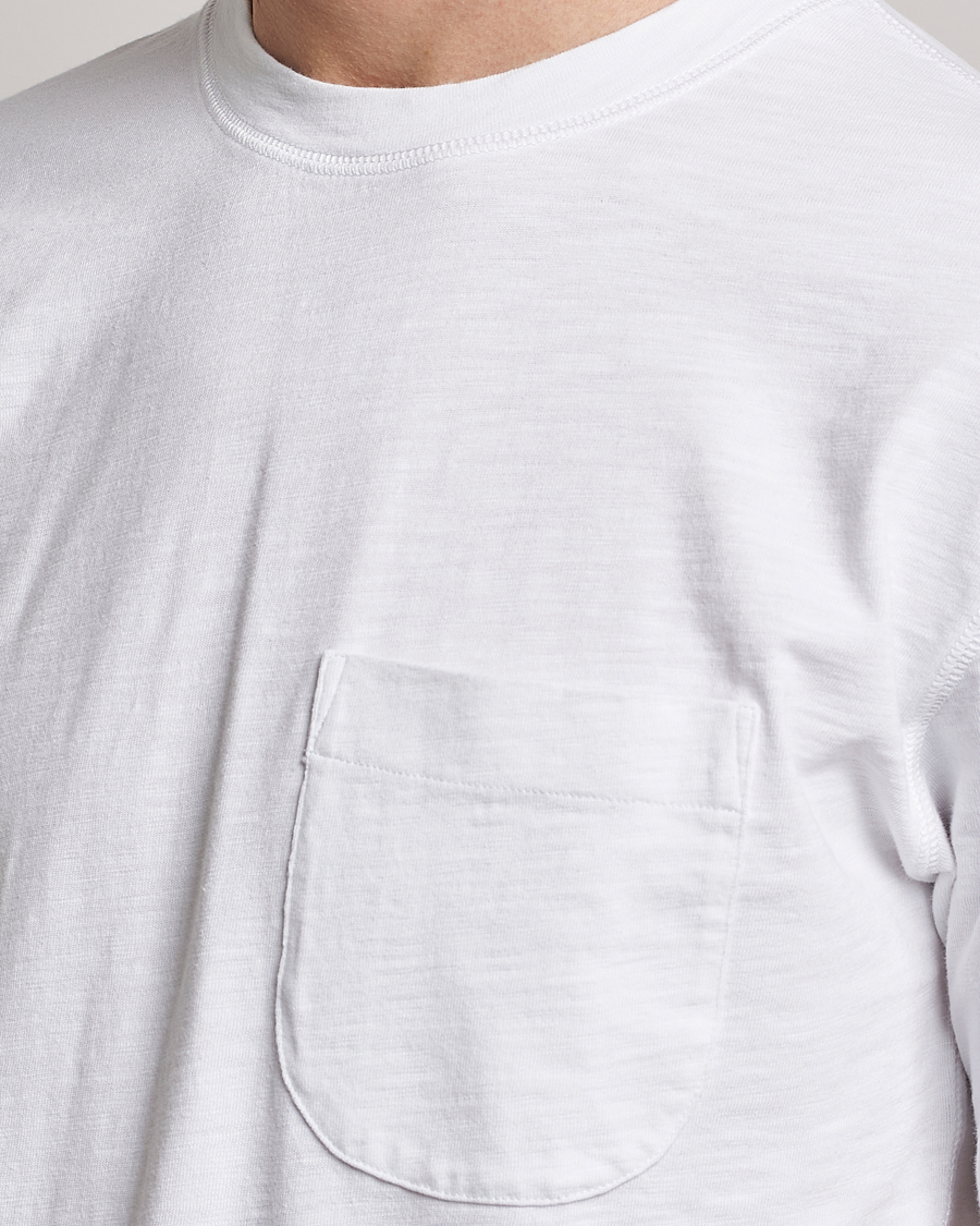Homme | T-shirts | Drake's | Cotton Pocket T-Shirt White