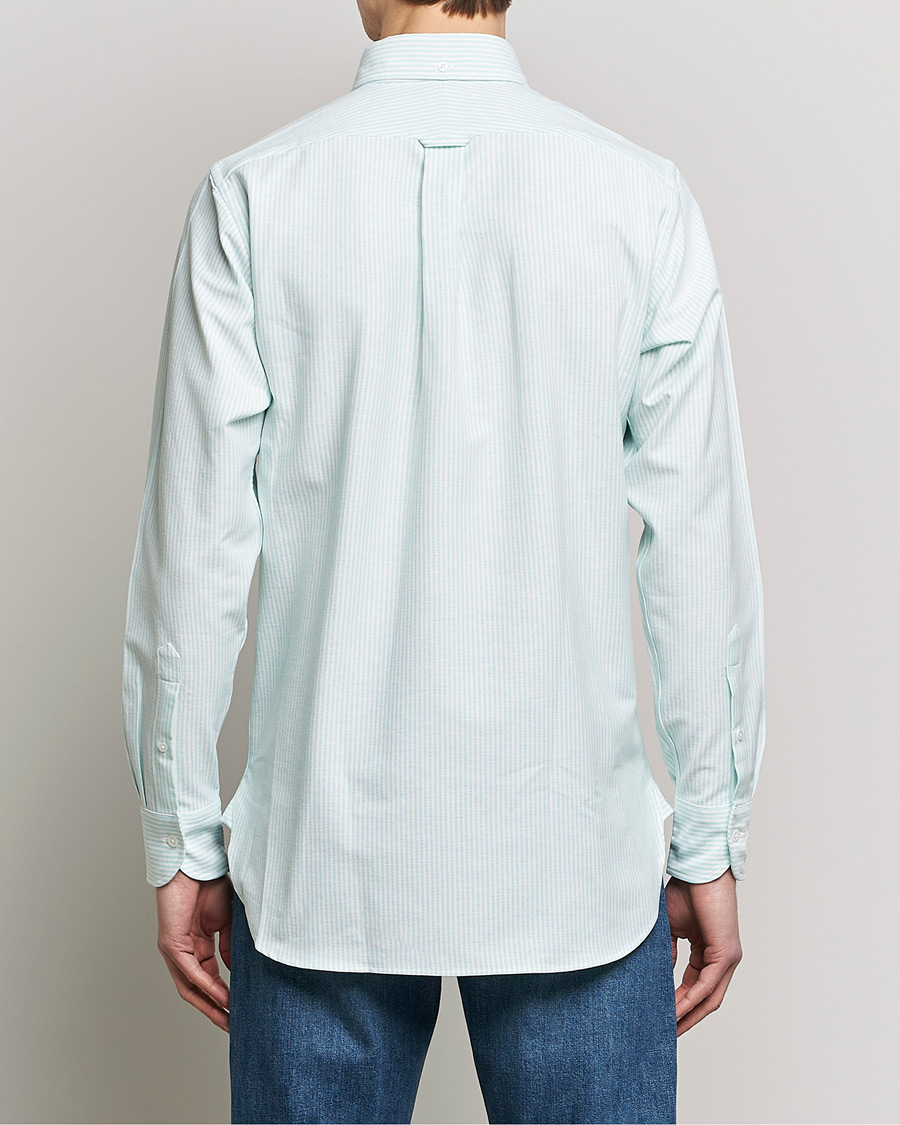 Homme | Chemises | Drake's | Striped Button Down Oxford Shirt Green