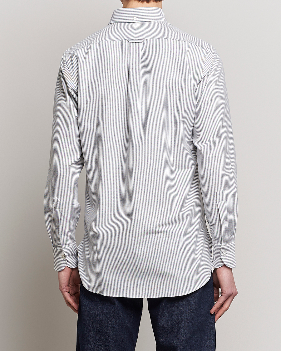 Homme | Chemises | Drake's | Striped Button Down Oxford Shirt Black