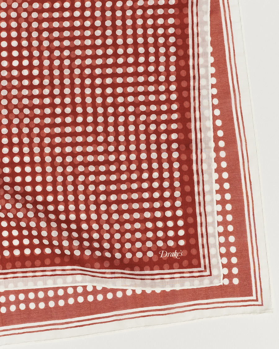 Homme | Drake's All Over Spot Cotton/Silk Bandana Red | Drake's | All Over Spot Cotton/Silk Bandana Red