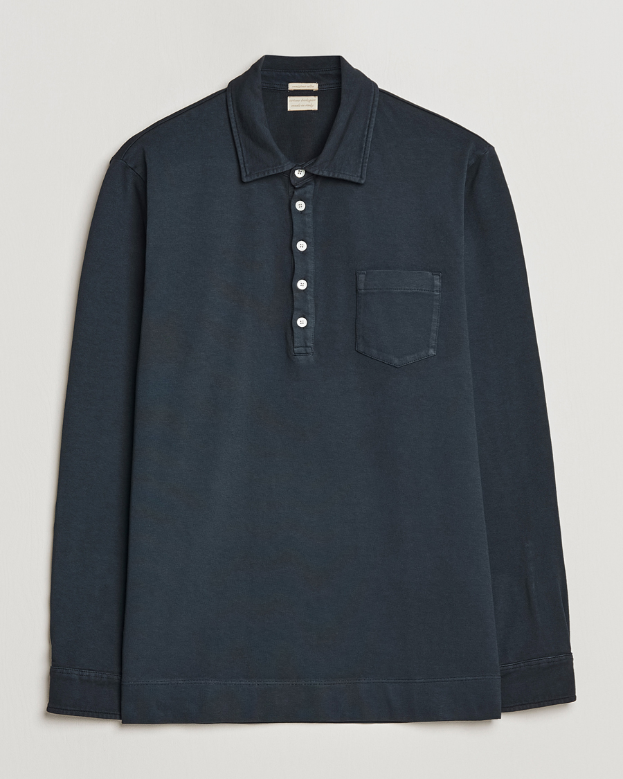 Homme | Pulls Et Tricots | Massimo Alba | Ischia Long Sleeve Cotton Polo Washed Black