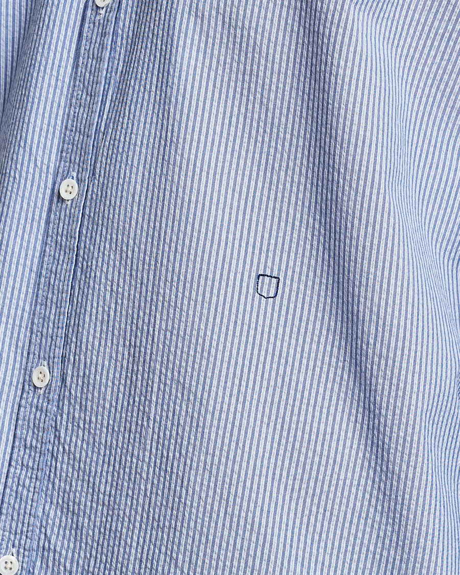 Homme | Chemises | Massimo Alba | Canary Striped Seersucker Shirt Blue