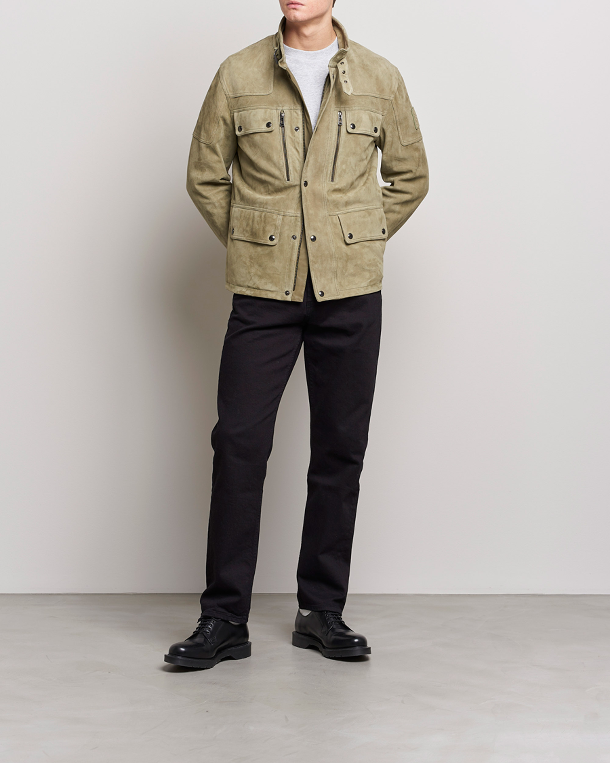 Homme | Manteaux Et Vestes | Belstaff | Dene Suede Field Jacket Aloe