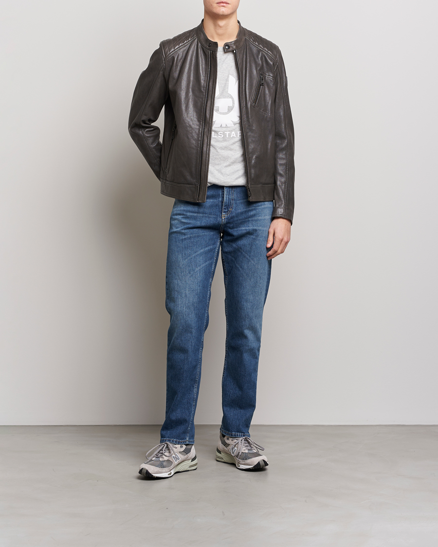 Homme | Manteaux Et Vestes | Belstaff | V Racer Air Leather Jacket Dark Grey