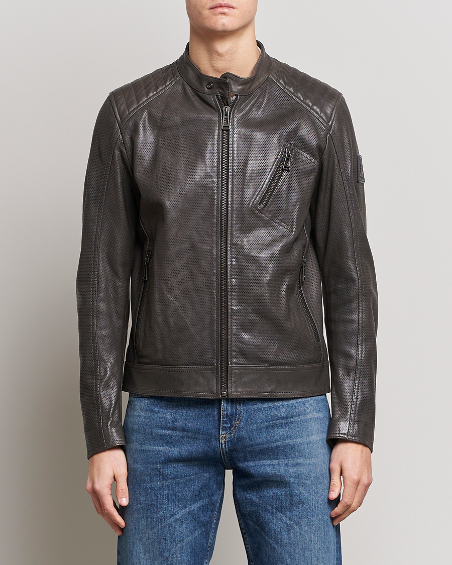 Homme | Manteaux Et Vestes | Belstaff | V Racer Air Leather Jacket Dark Grey