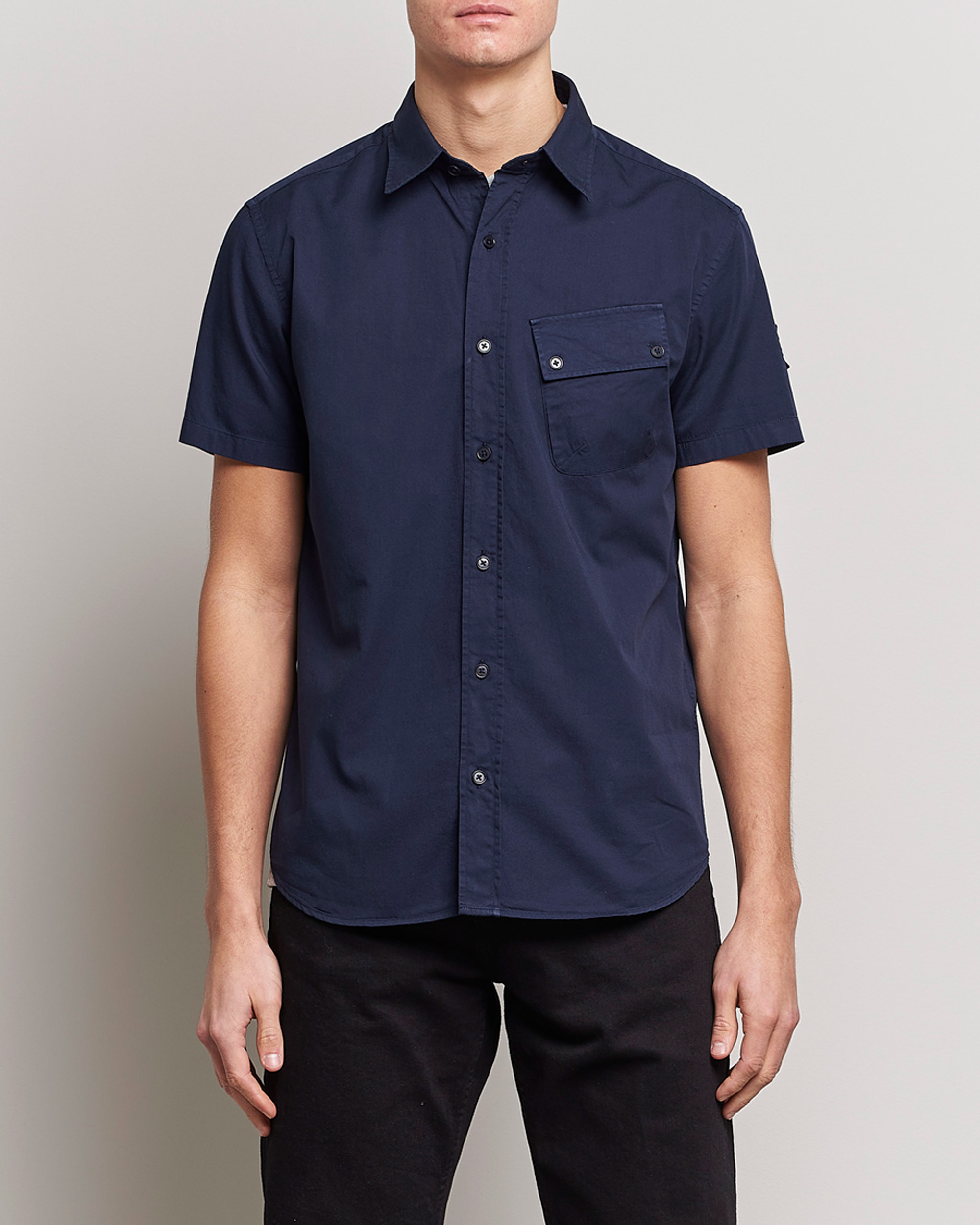 Homme | Chemises | Belstaff | Short Sleeve Pitch Shirt Neep Navy