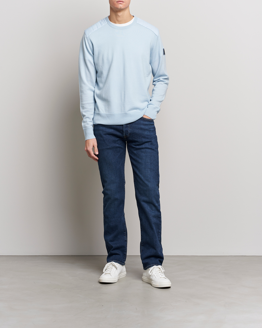 Homme | Pulls Et Tricots | Belstaff | Kerrigan Crew Neck Merino Sweatshirt Sky Blue