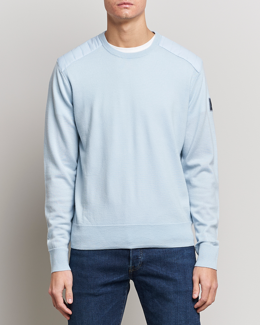Homme | Pulls Et Tricots | Belstaff | Kerrigan Crew Neck Merino Sweatshirt Sky Blue
