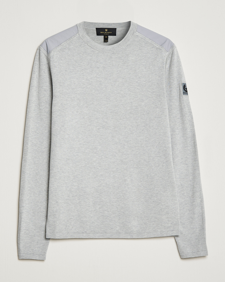 Homme | Pulls Et Tricots | Belstaff | Curve Cotton Crew Neck Old Silver Heather