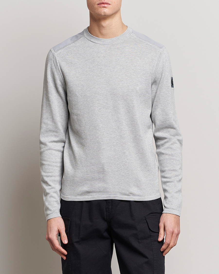 Homme | Pulls Et Tricots | Belstaff | Curve Cotton Crew Neck Old Silver Heather