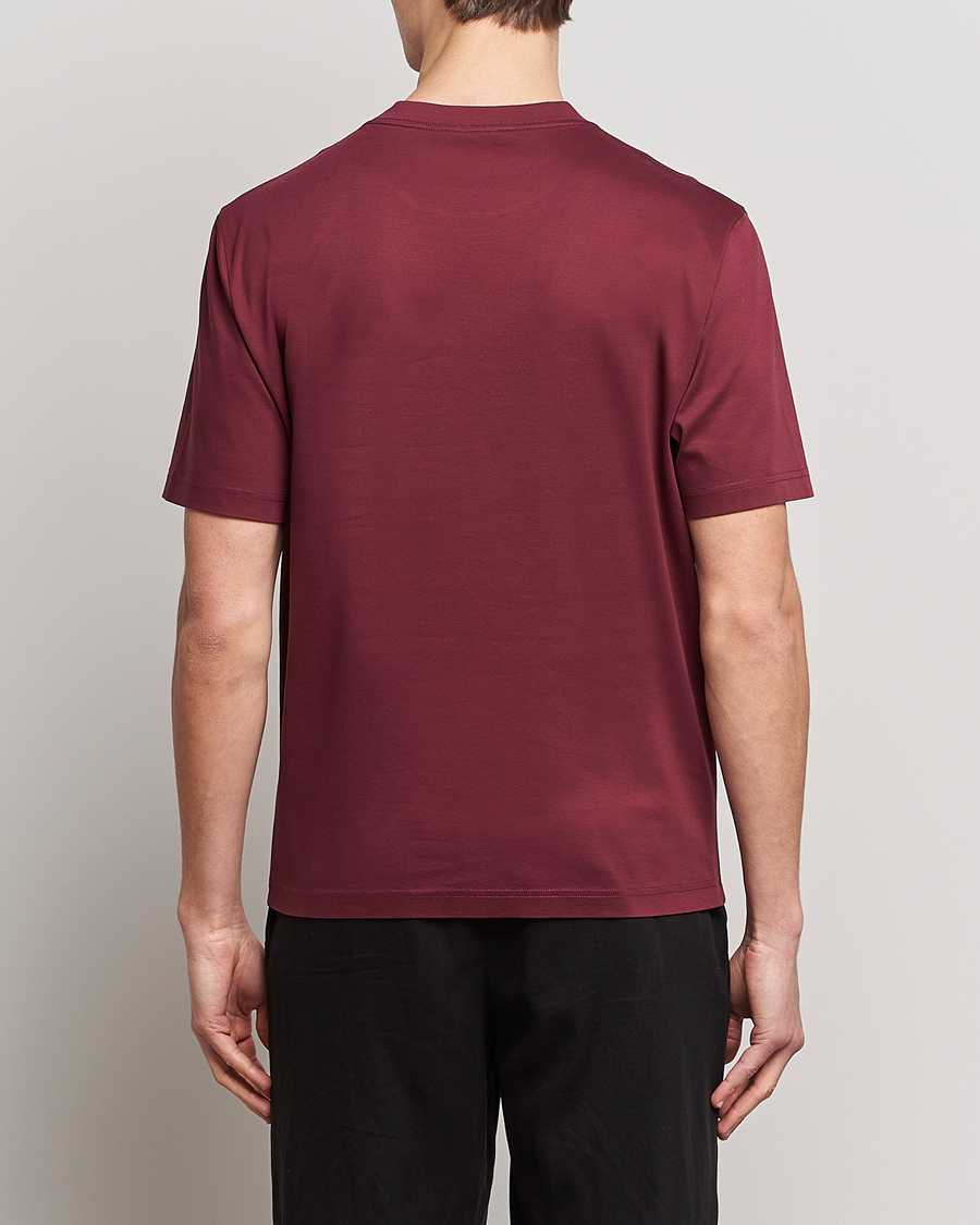 Homme | T-shirts | Lanvin | Embroidered Tonal Logo T-Shirt Burgundy