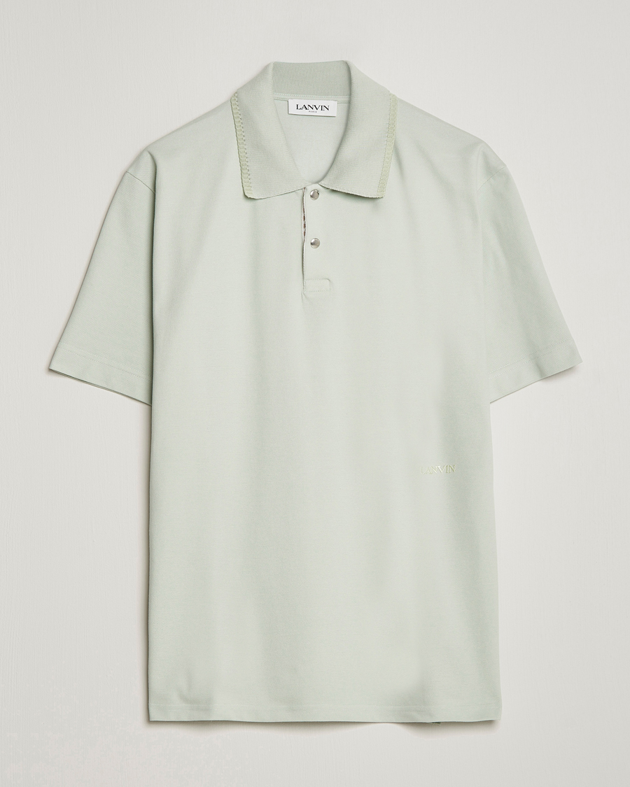 Homme | Polos | Lanvin | Embroidered Logo Polo Shirt Sage