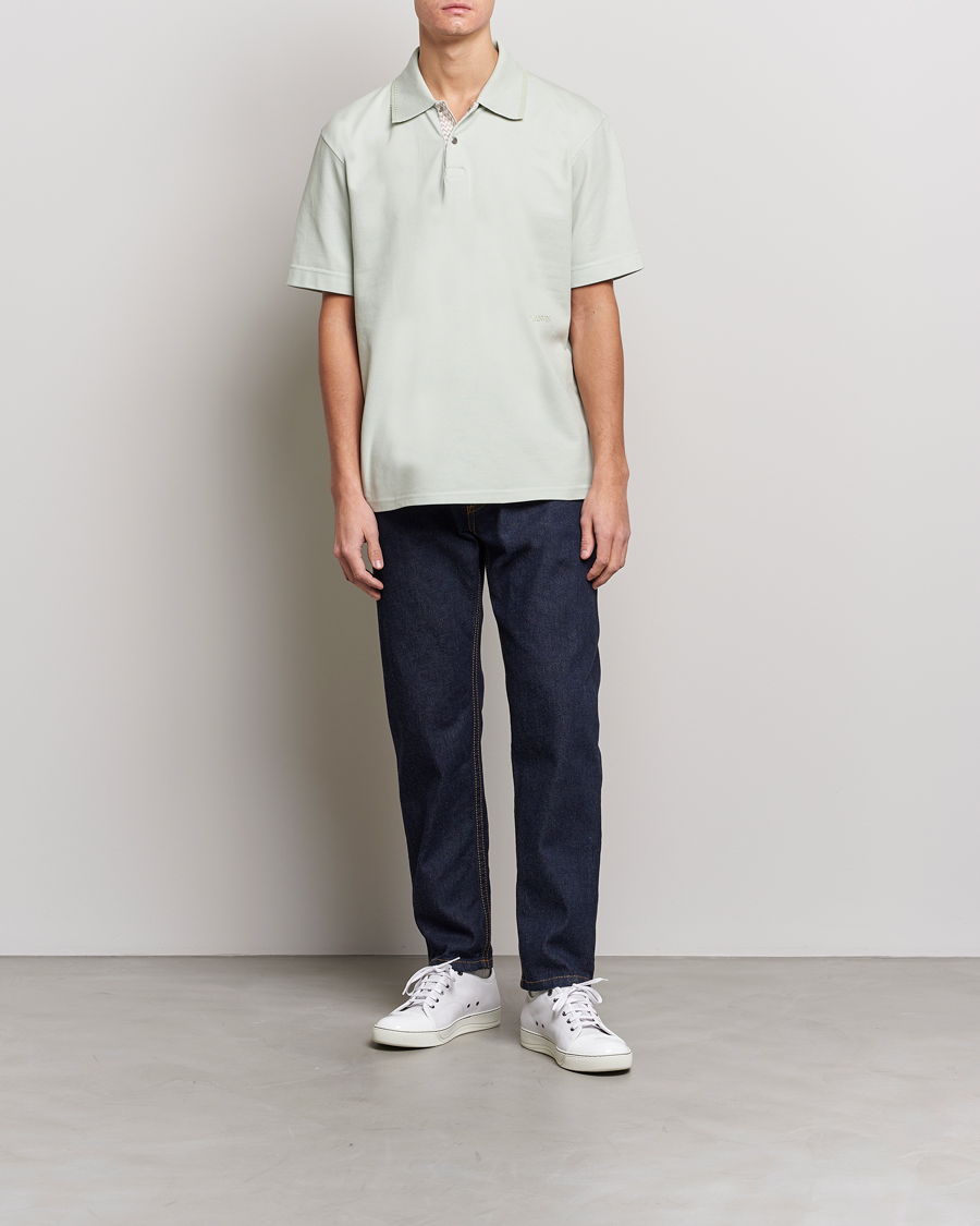 Homme | Polos | Lanvin | Embroidered Logo Polo Shirt Sage