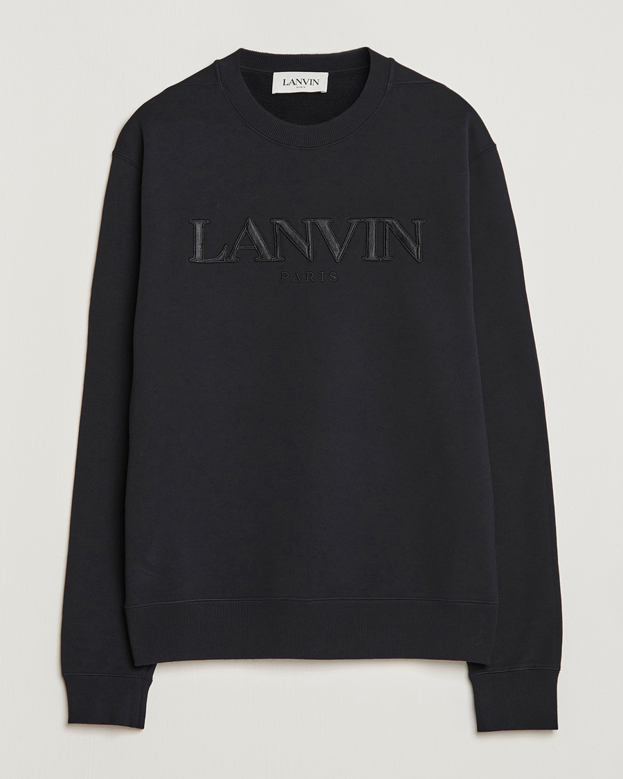 Homme | Pulls Et Tricots | Lanvin | Logo Embroidered Sweatshirt Black