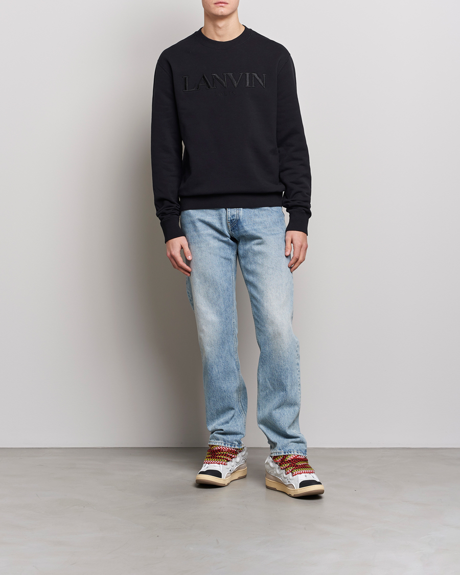 Homme | Pulls Et Tricots | Lanvin | Logo Embroidered Sweatshirt Black