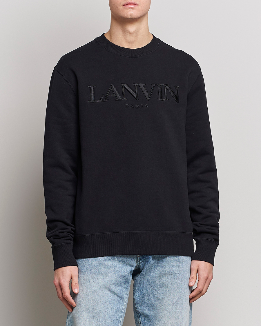 Homme | Pulls Et Tricots | Lanvin | Logo Embroidered Sweatshirt Black