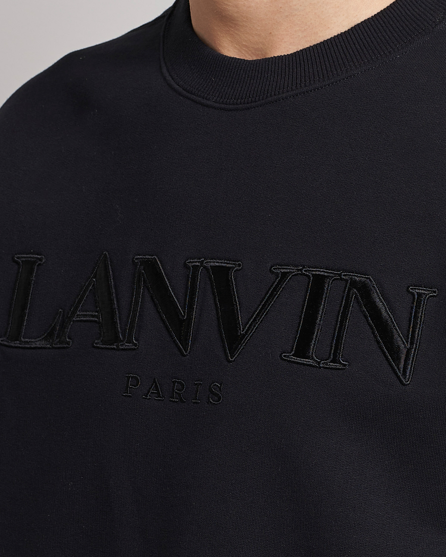 Homme | Pulls Et Tricots | Lanvin | Logo Embroidered Sweatshirt Black