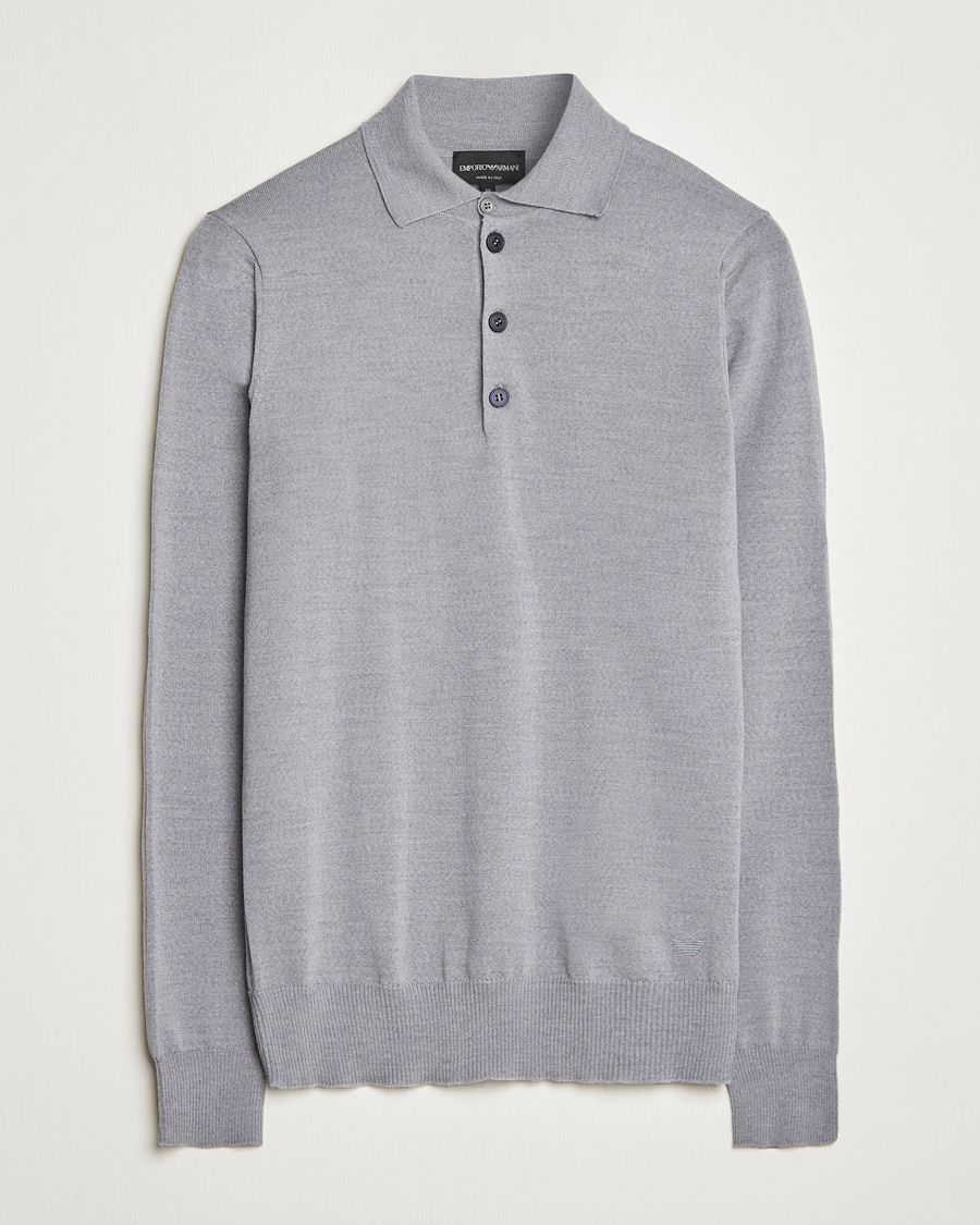 Homme | Pulls Et Tricots | Emporio Armani | Knitted Merino Pique Grey