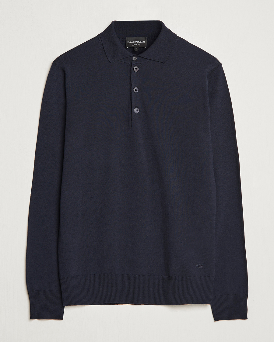 Homme | Pulls Et Tricots | Emporio Armani | Knitted Merino Pique Navy