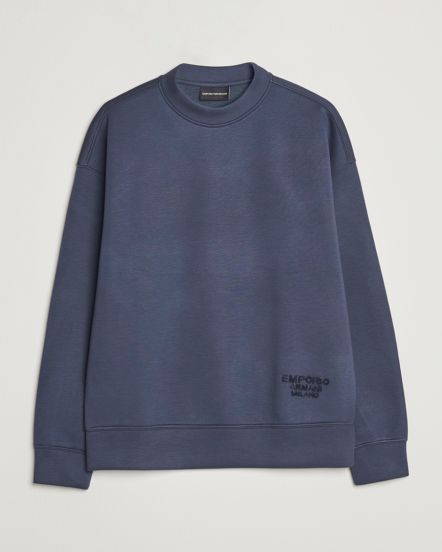 Homme | Pulls Et Tricots | Emporio Armani | Modal Sweat Crew Neck Blue Grey