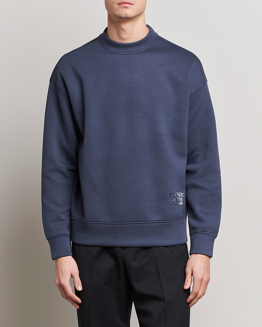 Homme | Pulls Et Tricots | Emporio Armani | Modal Sweat Crew Neck Blue Grey
