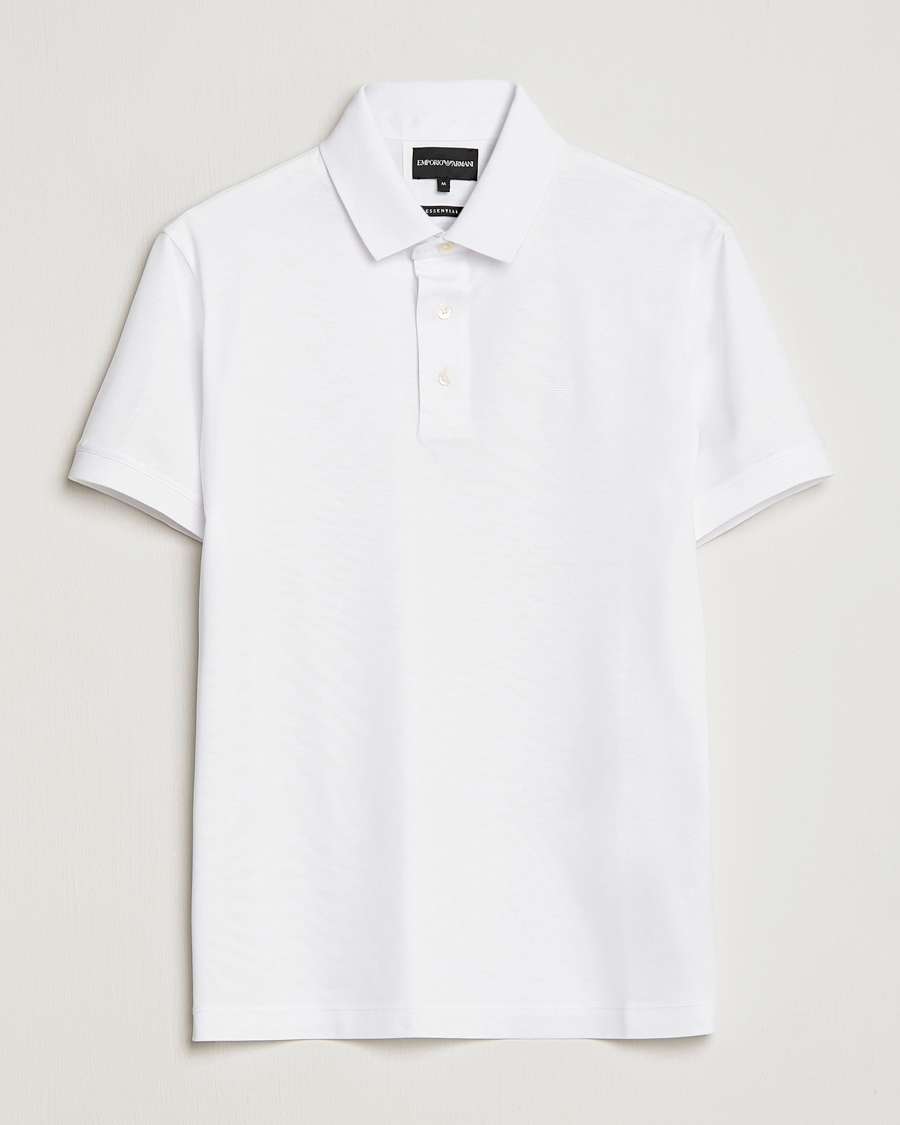 Homme | Polos | Emporio Armani | Cotton Tencel Polo White