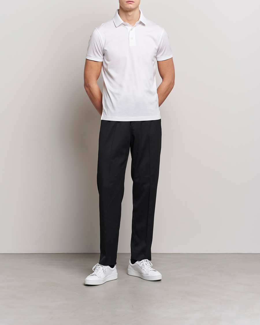 Homme | Polos | Emporio Armani | Cotton Tencel Polo White