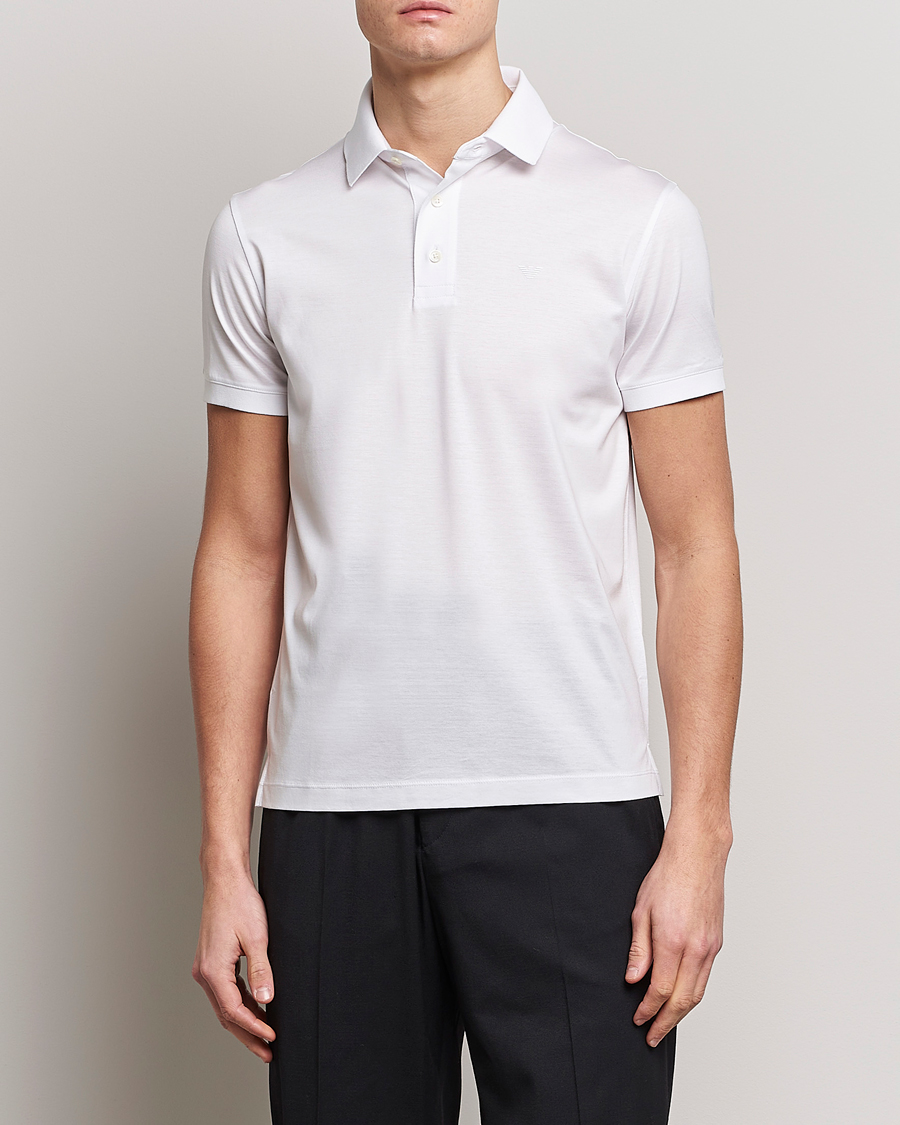 Homme | Polos | Emporio Armani | Cotton Tencel Polo White