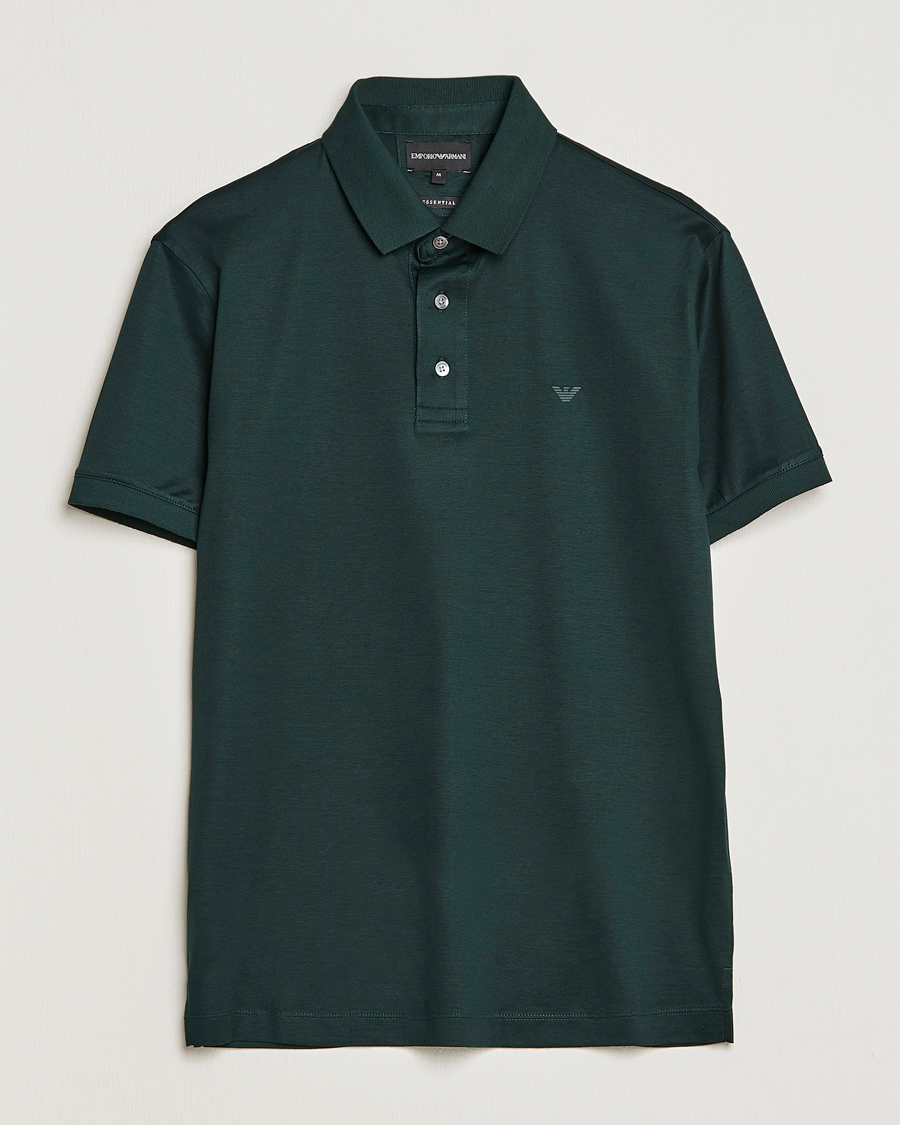 Homme | Polos | Emporio Armani | Cotton Tencel Polo Green