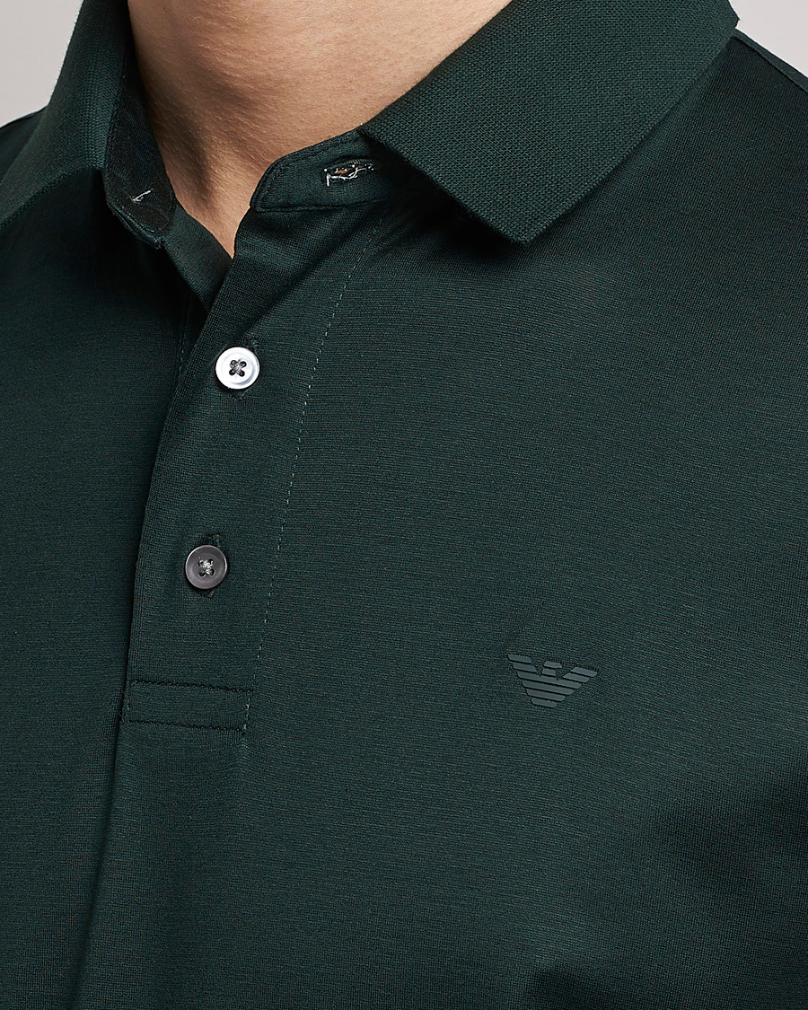 Homme | Polos | Emporio Armani | Cotton Tencel Polo Green
