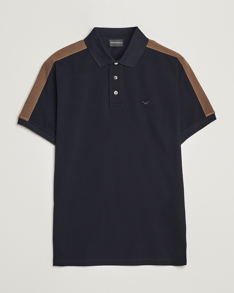 Homme | Polos | Emporio Armani | Mercerized Cotton Polo Navy