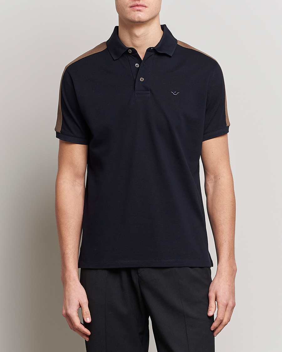 Homme | Polos | Emporio Armani | Mercerized Cotton Polo Navy
