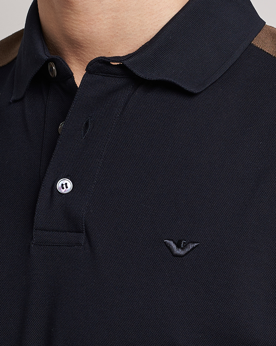 Homme | Polos | Emporio Armani | Mercerized Cotton Polo Navy