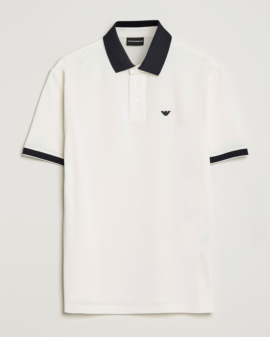 Homme | Polos | Emporio Armani | Contrast Polo White
